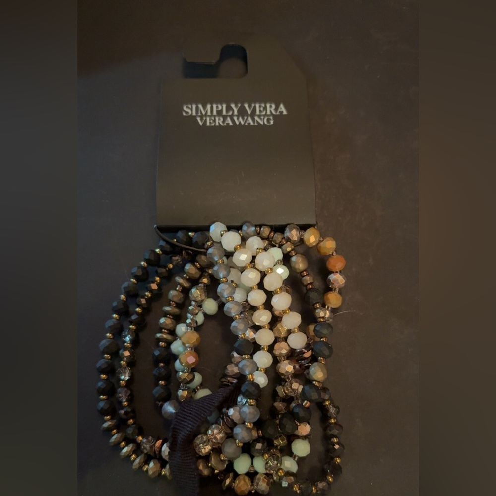 Simply Vera Verawang 6 different Multi-Color Faceted Beaded Bracelet